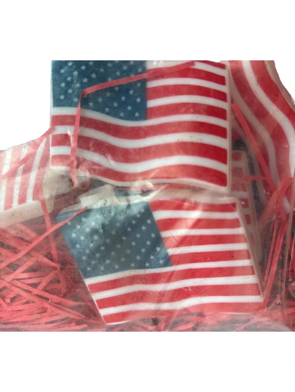 Vintage 1996 Primal Lite Fun Lights USA Flags 14ft String Of 10 Blinking Lights